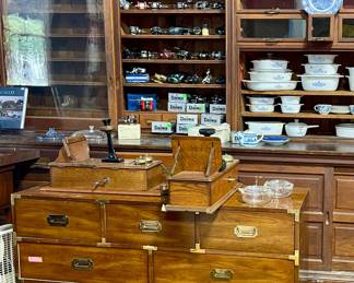 VINTAGE BERNHARDT CAMPAIGN CHEST OF DRAWERS