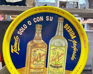 VINTAGE METAL TEQUILA TRAY