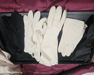 Vintage white and driving gloves