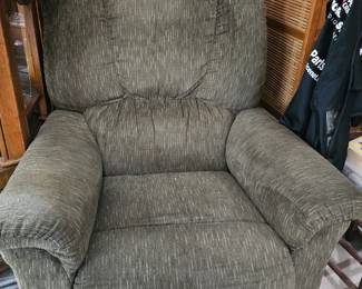 Green corduroy recliner