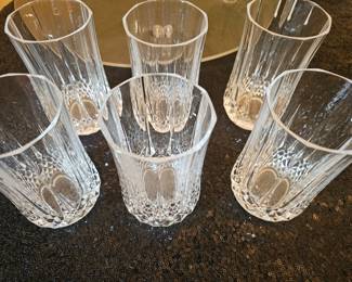 A set of six Cristal d'Arques Longchamp pattern crystal drinking tumblers.