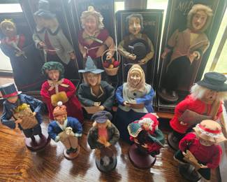 A group of assorted vintage Byers' Choice The Carolers figurines with original boxes.