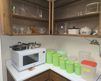 Vintage Tupperware. Vintage stoneware and crystal