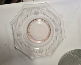 Pink depression glass 