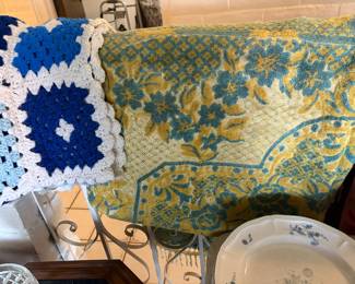 Crocheted blankets and tapestries 