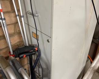 File cabinet and crutches
