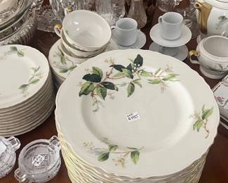 Large set with teapot, cups, saucers, cream and sugar, more