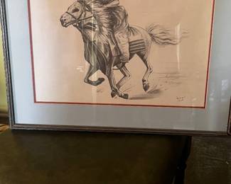 Framed horse print