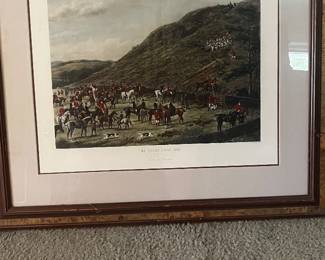 Fox hunting framed print