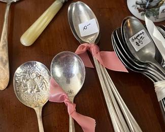 Silver plate flatware pieces and sets