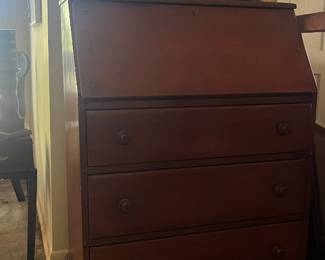 Antique wood desk with drawers