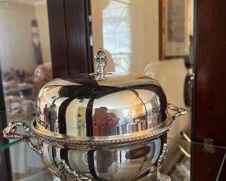 Small silver plate covered bowl