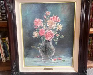 Framed Rose Bouquet Art