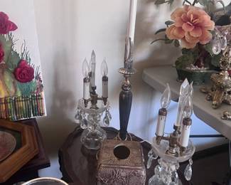 Candelabra Style Lamps And Floral Display