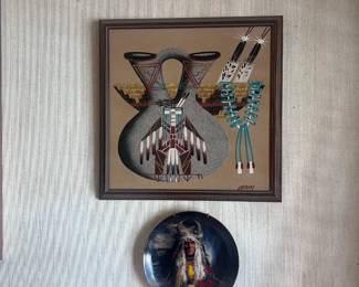 Framed Geometric Art And Display Plate