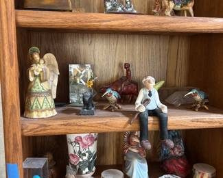 Shelved Figurines And Small Vases
