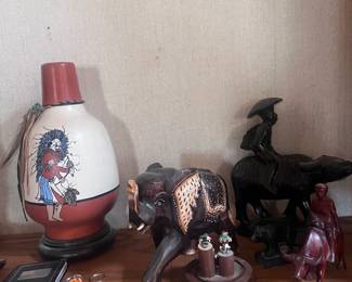 Decorative Vase And Horse Figures