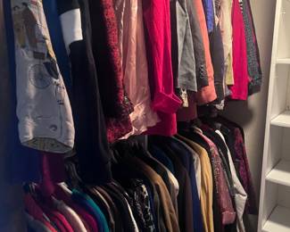 Hanging Jackets And Patterned Clothing