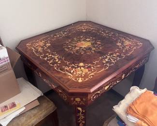 Floral Decorated Game Table