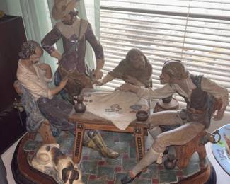 Card Players Figurine Front View