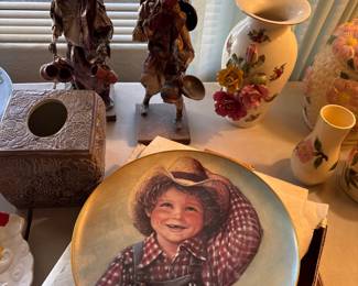 Portrait Plate And Decorative Figures