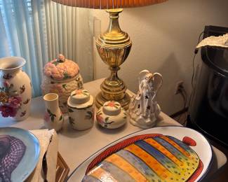 Fish Platter And Floral Tableware