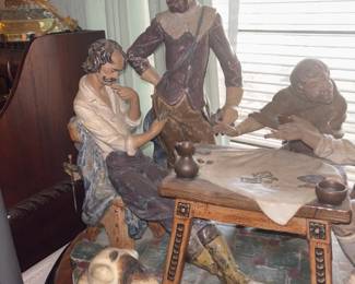 Card Players Figurine Close View