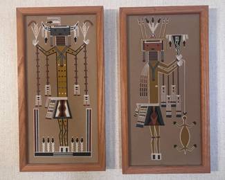 Paired Geometric Figure Wall Art