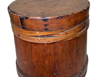Antique Primitive Firkin Bucket