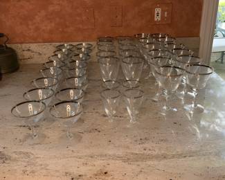 Fostoria Wedding Ring Platinum-Rimmed Glasses Set
