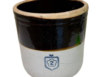 Antique Salt-Glazed Stoneware Crock