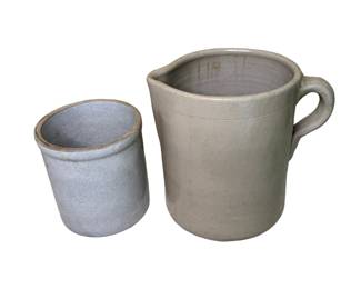 Antique Salt-Glazed Stoneware Pitcher