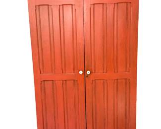 Large Primitive Style Wardrobe Cabinet