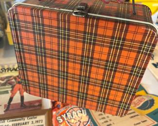 Tartan plaid lunchbox with thermos