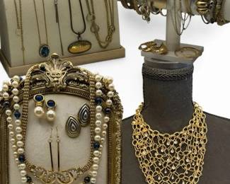 Gold & Silver-Tone Costume Jewelry Lot with Anne Klein & Timex Watches