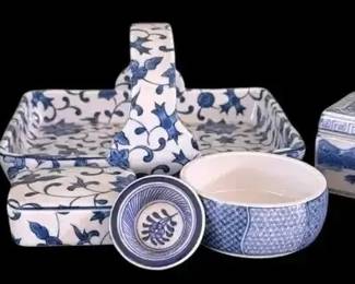 Elegant Blue & White Asian Décor Collection