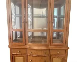 Oak & Cane China Cabinet / Display Hutch