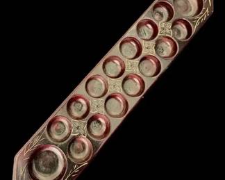 Oversized Hand-Carved Wooden Mancala Game Board