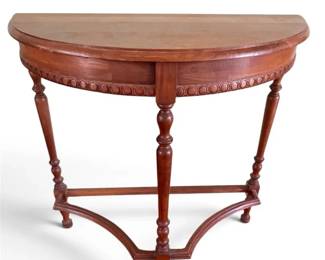Antique Demilune Wood Console Table