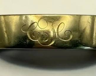 14K Yellow Gold Italian Monogrammed Bangle Bracelet