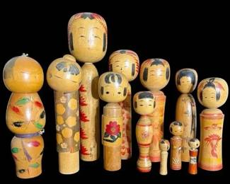 Japanese Kokeshi Dolls Vintage