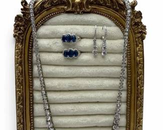 Rhinestone Statement Necklace & Earring Costume Jewelry Lot