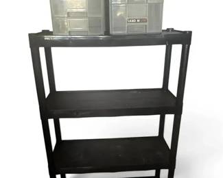 Plastic Utility Storage Shelving Unit with Drawer Organizers