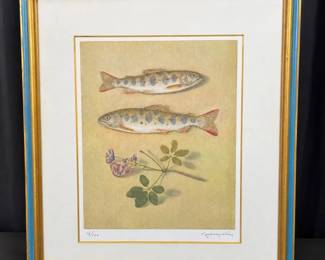 Kawaguchi Signed & Numbered Fish Art 16/100 Framed