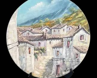Signed Asian Hand-Painted Decorative Plate