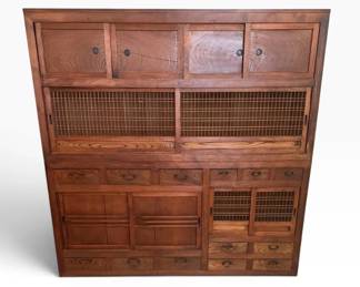 Large Japanese-Style Tansu Storage Cabinet / Sideboard