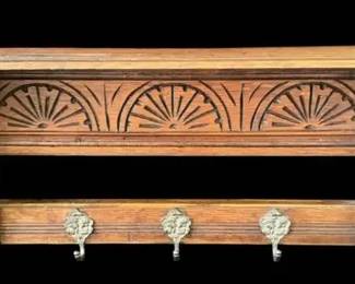 Carved Wood Wall Shelf