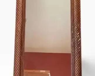 Tall Woven Rattan & Wicker Floor Mirror