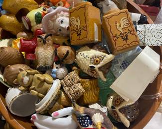Lots of salt and pepper shakers