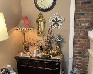 side drawers and items on top